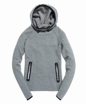 Superdry Gym Tech Cowl Női Kapucnis Pulóver Szürke | KOFVY2436